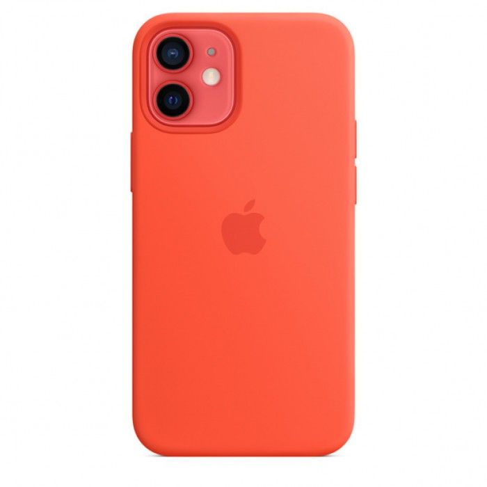 Capa em silicone c/ MagSafe Para iPhone 12 Mini Laranja el?trico