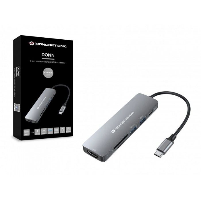 Dock Station Type-C Multiport 6-in-1 HDMI USB-C PD 1 x USB 3.0 1 x USB 2 0 SD/TF Card Reader