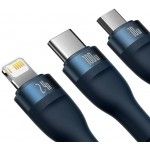 Cabo Flash Series One-For-Three Fast charging Usb To M+L+C 100W 1.2M Azul