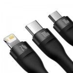 Cabo Flash Series One-For-Three Fast Charging Usb To M+L+C 100W 1.2M Preto