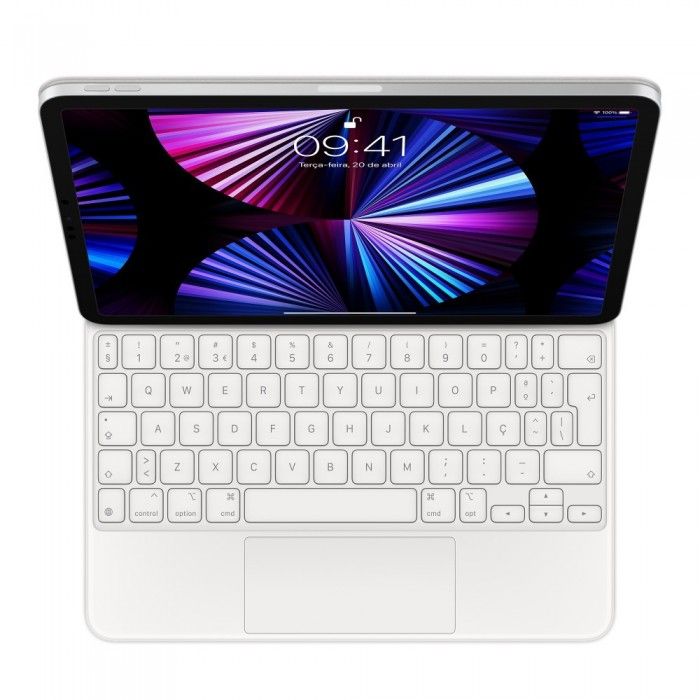 Magic Keyboard Para iPad Pro 11 polegadas (3 Ger) e iPad Air (4 Ger) - Portuguese - Branco