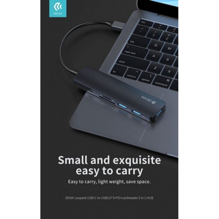 Leopard Type-C To USB3.0 * 3 + PD + Card reader 5 In 1 HUB