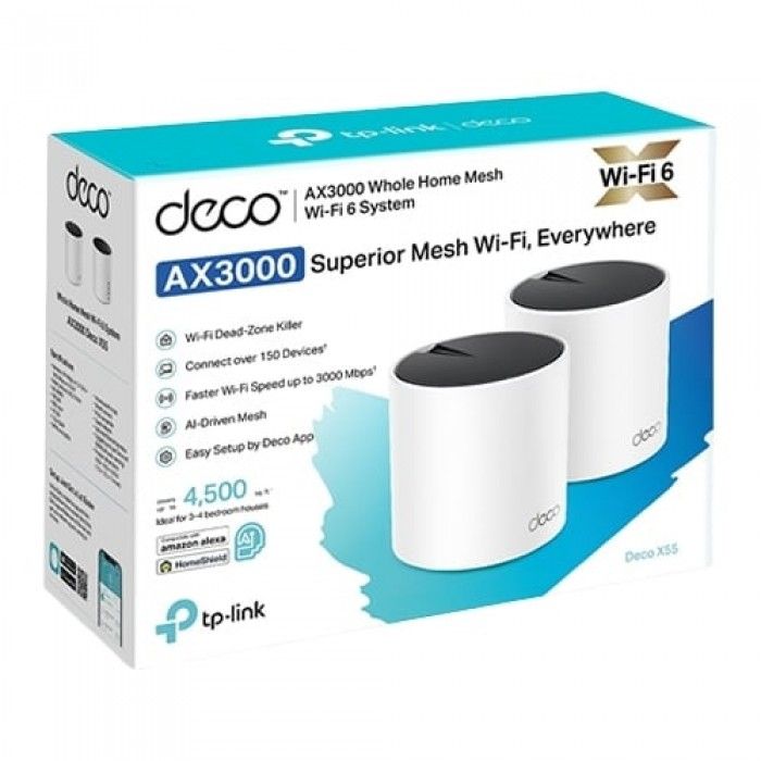 AX3000 WHOLE HOME MESH WI-FI 6 SYSTEM: SPEED: 574 MBPS AT 2.4 GHZ + 2402 MBPS AT 5 GHZ