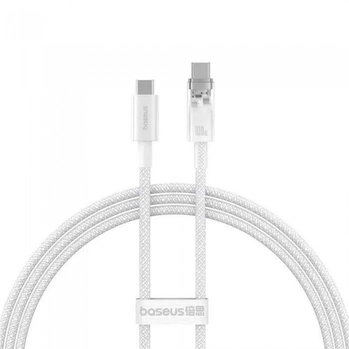 Cabo USB-C Baseus Explorer Series PD 100W 1m Branco