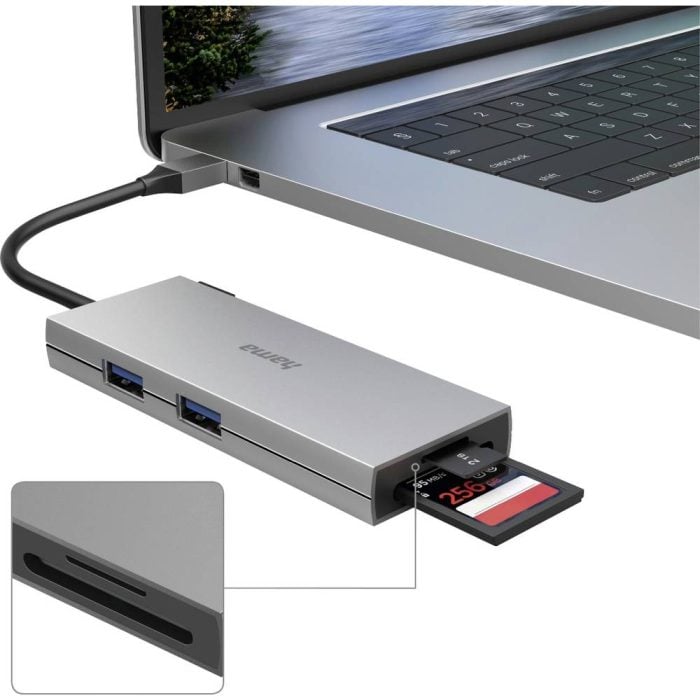 Hub USB USB-C-Multiporta, 6 Ports, HDMI+SD