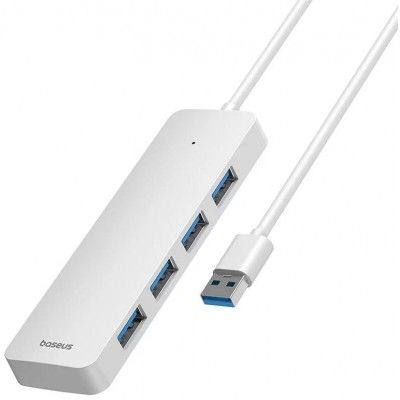 Hub USB Baseus Hub UltraJoy Series Lite 4 portas 1,5m (USB para USB3.0*4) Branco