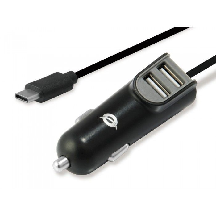 Carregador Isqueiro 2xUSB c/ Cabo USB-C