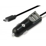 Carregador Isqueiro 2xUSB c/ Cabo USB-C