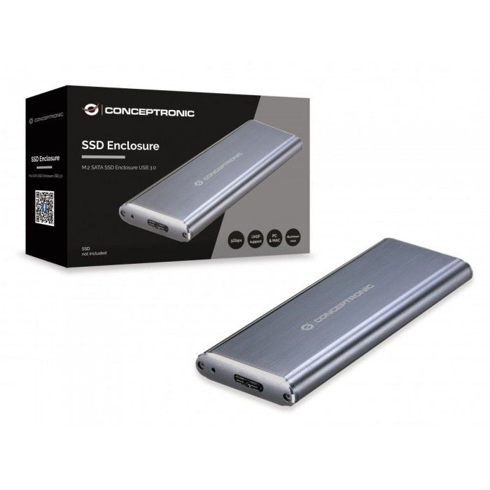 Conceptronic DDE03G Caixa para Discos Rgidos Compartimento SSD Cinzento M.2