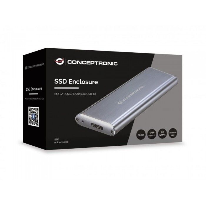 Conceptronic DDE03G Caixa para Discos Rgidos Compartimento SSD Cinzento M.2