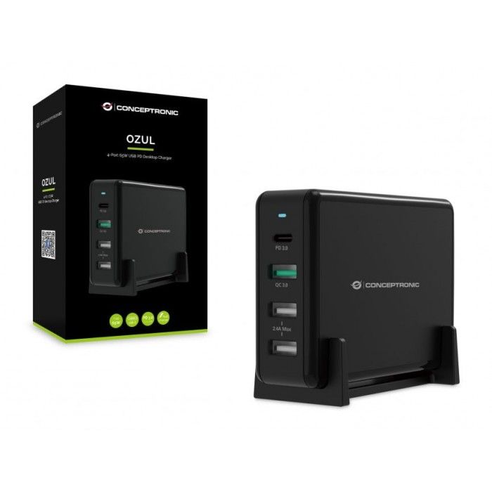 OZUL 4 Portas 65W USB PD Carregador Desktop