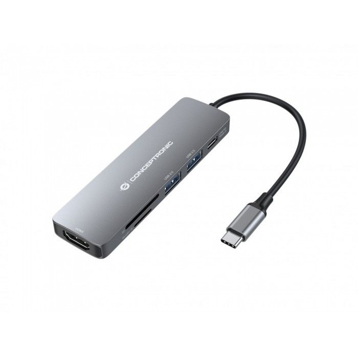 Dock Station Type-C Multiport 6-in-1 HDMI USB-C PD 1 x USB 3.0 1 x USB 2 0 SD/TF Card Reader