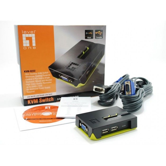 2 Port USB Desktop Switch - inclui Cabos