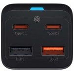 Carregador Baseus Rpido Gan3 Pro: 2x Usb-C: 2x Usb: 65W Preto
