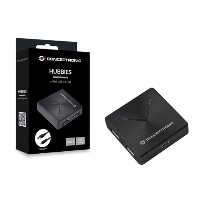 Conceptronic HUBBIES02B hub de interface USB 3.2 Gen 1 (3.1 Gen 1) Mini-B 5000 Mbit/s Preto