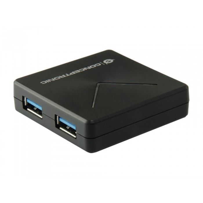 Conceptronic HUBBIES02B hub de interface USB 3.2 Gen 1 (3.1 Gen 1) Mini-B 5000 Mbit/s Preto