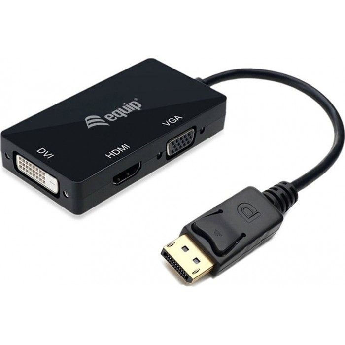 Adaptador DisplayPort p/ VGA / HDMI / DVI PRETO