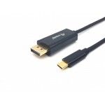 Equip 133427 adaptador de cabo de vdeo 2 m USB Type-C DisplayPort Cinzento