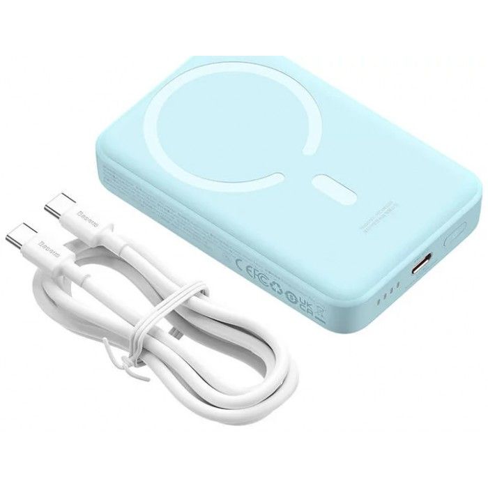 Magnetic Mini Wireless Fast Charge Power Bank 10000Mah 30W Azul