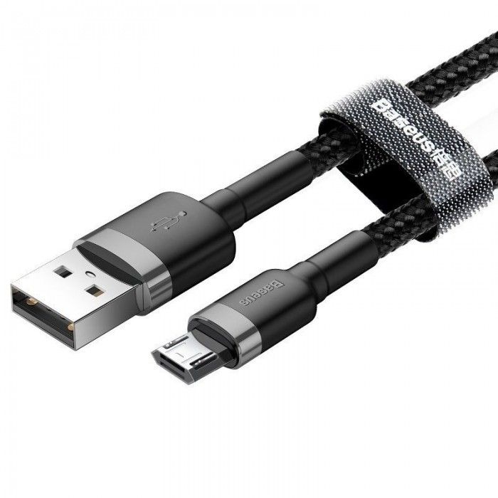 Cabo Usb Cafule For Micro 2.4A 0.5M Gray+Black