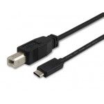 Cabo USB 2.0 Tipo B > C Macho/Macho 1 Metro Preto