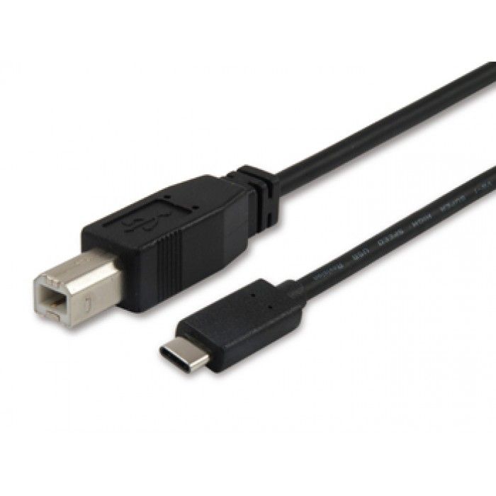 Cabo USB 2.0 Tipo B > C Macho/Macho 1 Metro Preto