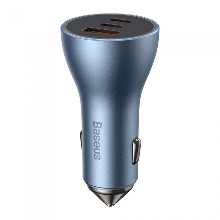 Carregador Isqueiro Dourado Contractor Pro Triple 65W U+C+C Wathet Azul
