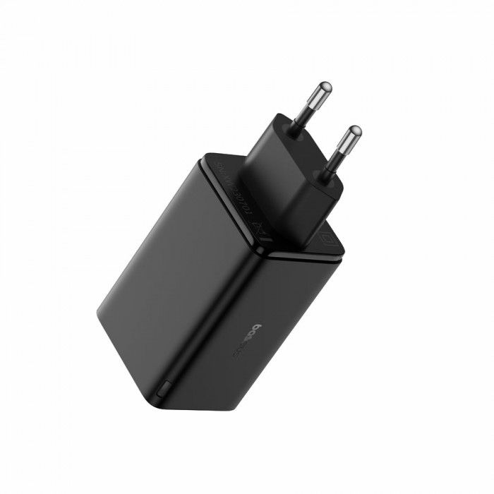 Carregador Gan6 Pro Dual Usb-A/Usb-C 65W Fast Charger Pd 3.0 Preto