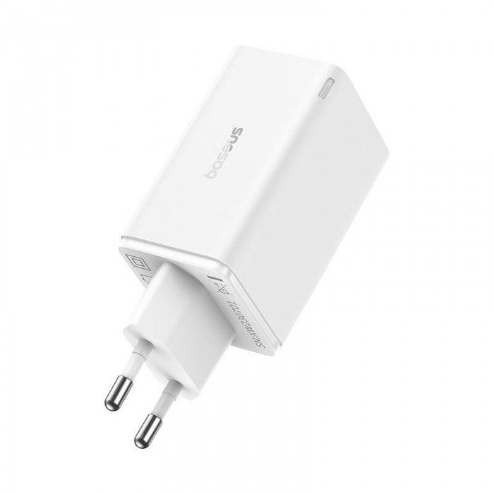 Carregador Gan6 Pro Dual Usb-A/Usb-C 65W Fast Charger Branco + Cabo Usb-C 100W 1M