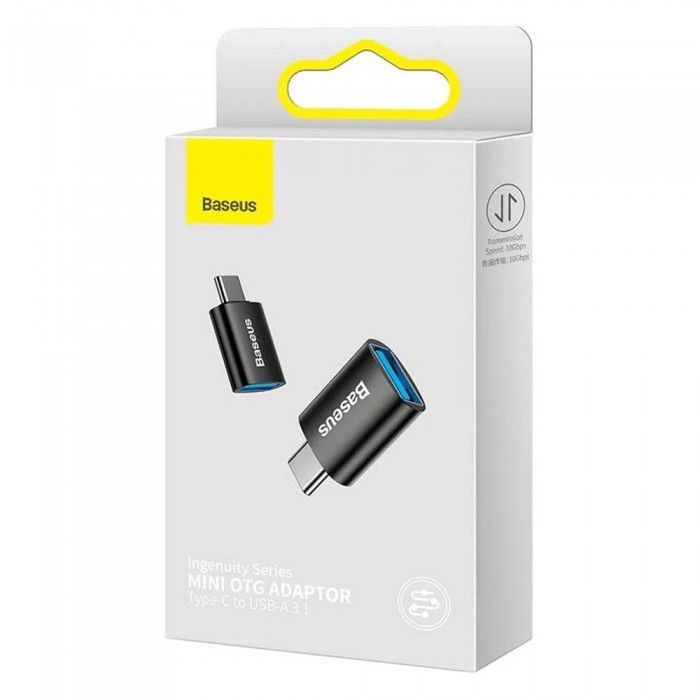 Adaptador Baseus Ingenuity Series Mini USB-C 3.1 para USB-A Preto