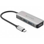 Docking Station HYPER HD41 (HDMI Single 4K 100W) Prateado