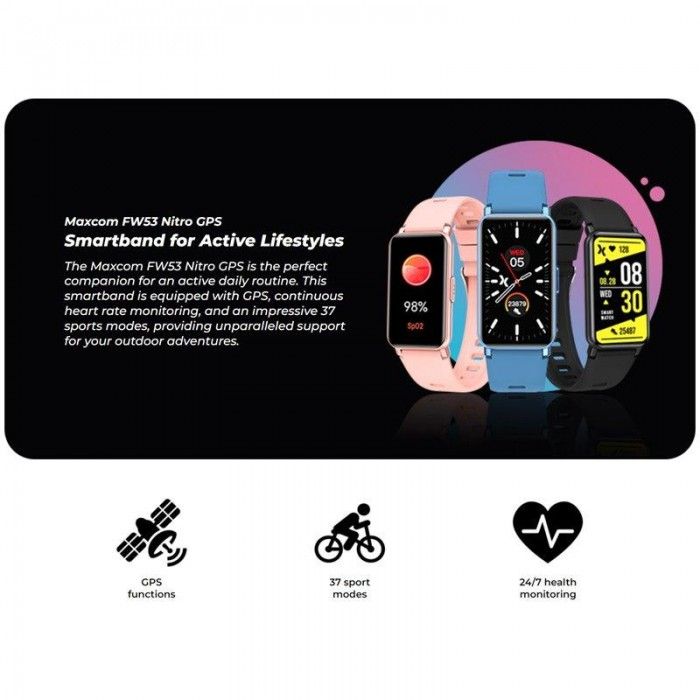 Smartwatch Maxcom Fw53 Nitro GPS Preto