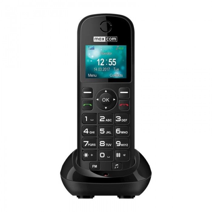 Telefone MaxCom s/Fios MM35D Preto