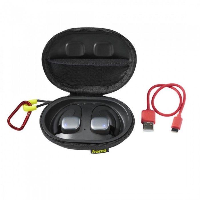 Auriculares True Wireless Bluetooth, Spirit Athletics, Ear Hook, Preto