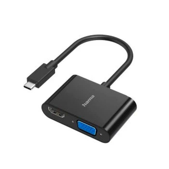 Adaptador Video 2In1-USB-C-Adaptador Para VGA & HDMI