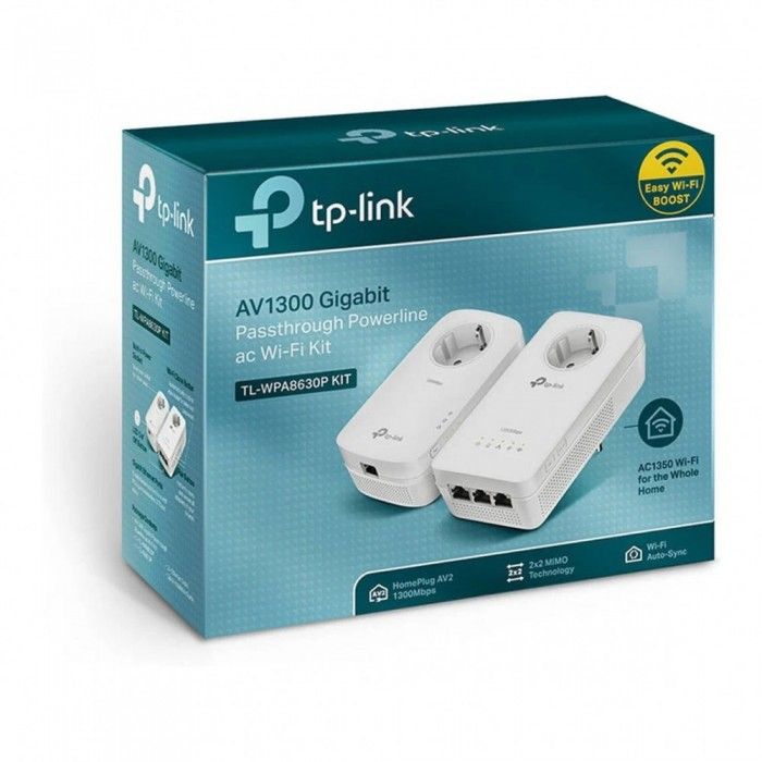 Powerline TL-WPA8631P KIT AV1300 HomePlug AV2 Gigabit Passthrough AC1200 Dual-Band Wi-Fi Kit