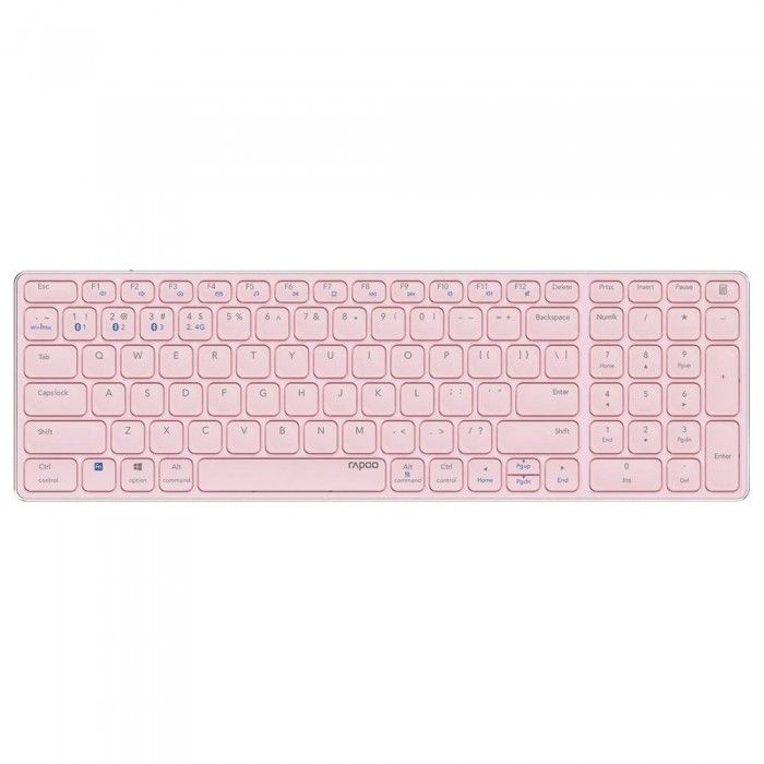 Teclado Rapoo E9700M Multi-mode Wireless Ultra-slim PT Rosa