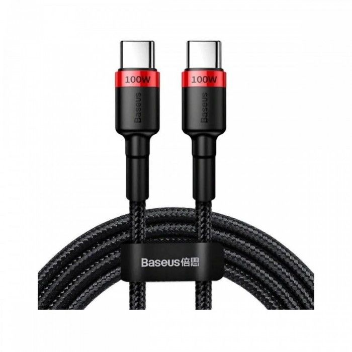 Cabo USB-C Baseus Cafule PD 2.0 100W 2m Preto/Vermelho