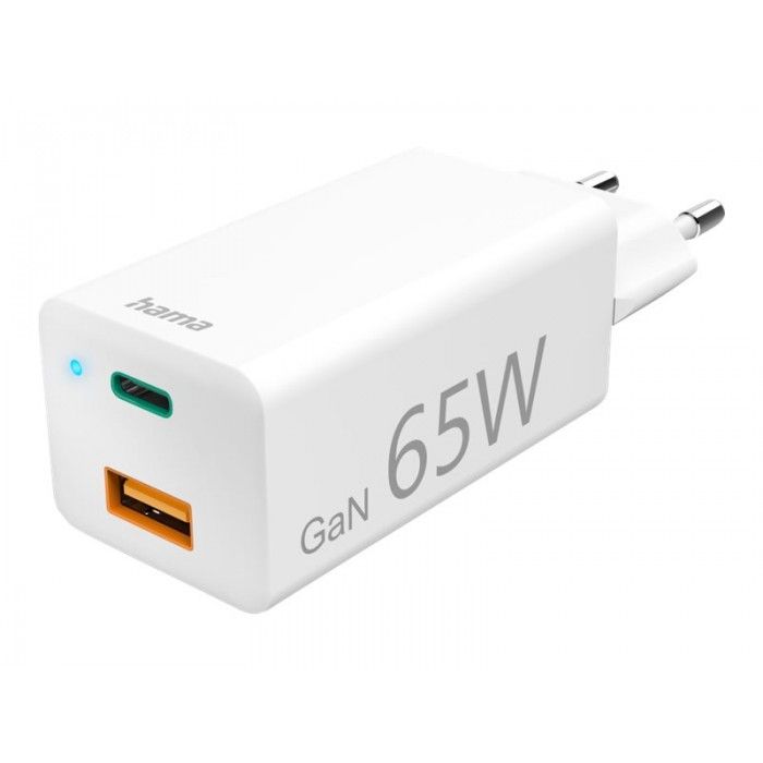 Mini Carregador Gan USB-C+A QC3.0 65W