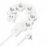 Extenso Elctrica PWR-St 5W 1.4M/USB-A/10.5W/Sw/Sh Branca