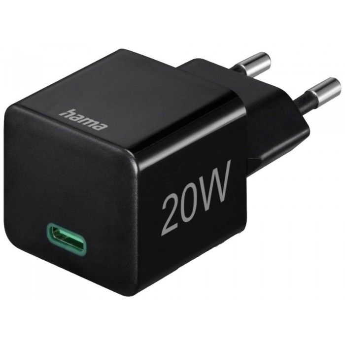 Mini Carregador PD/QC USB-C 20W Preto