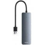 Hub USB Baseus 4 em 1 Hub UltraJoy Lite USB-A para USB 3.0 15cm (Cinza)