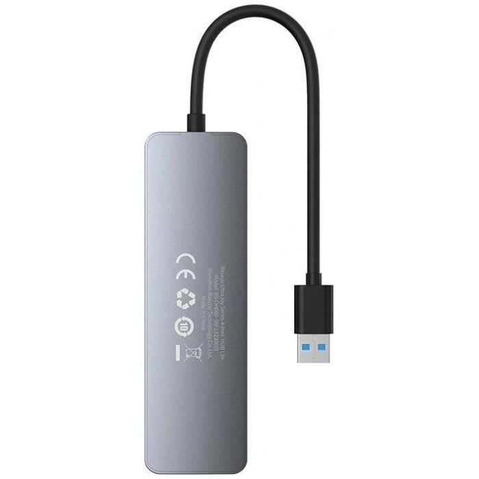 Hub USB Baseus 4 em 1 Hub UltraJoy Lite USB-A para USB 3.0 15cm (Cinza)