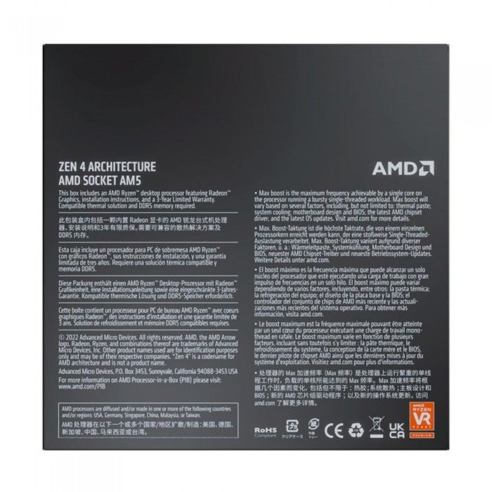 Processador Ryzen 7 7700 8 Core c/ Turbo 5.3GHz 40MB Skt AM4