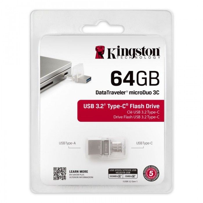 Pen DataTraveler 64GB MicroDuo 3C USB3.2
