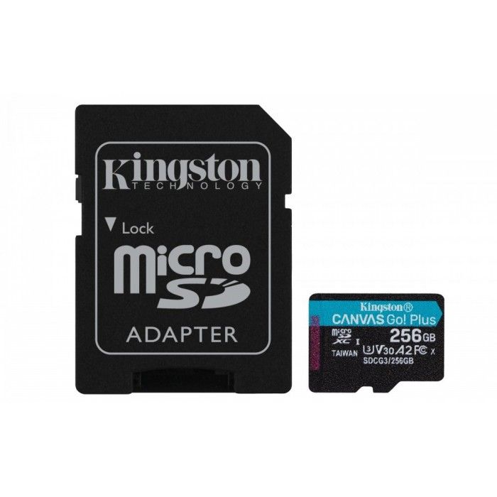 Carto de Memria MicroSD Canvas Go Plus 256GB Class 10 UHS-I U3 V30 A2 170MB/s 90MB/s