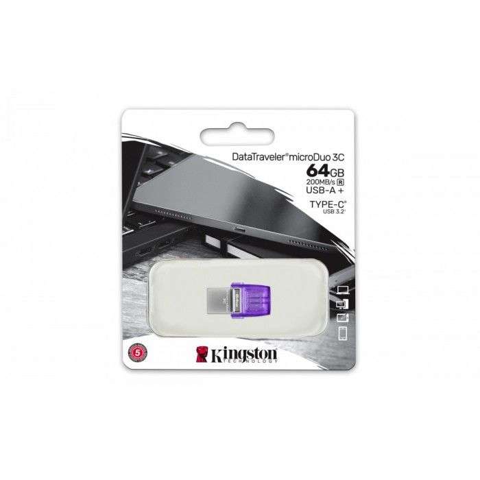 Pen DataTraveler 64GB MicroDuo 3C USB3.2
