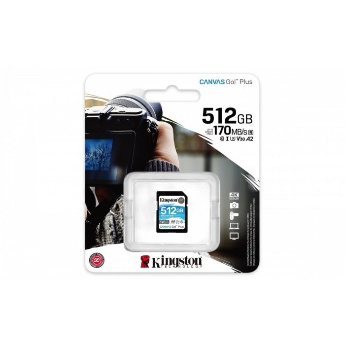Kingston 512GB Canvas Go Plus 170R Class10 U3 V30