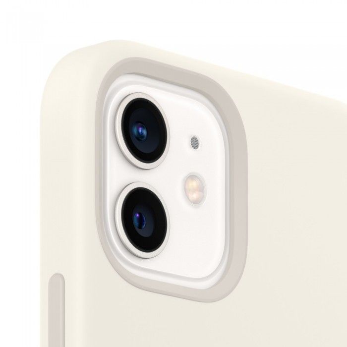 Capa em Silicone c/ MagSafe Para iPhone 12 / 12 Pro - Branco