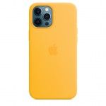 Capa em silicone c/ MagSafe Para iPhone 12 Pro Max Amarelo girassol
